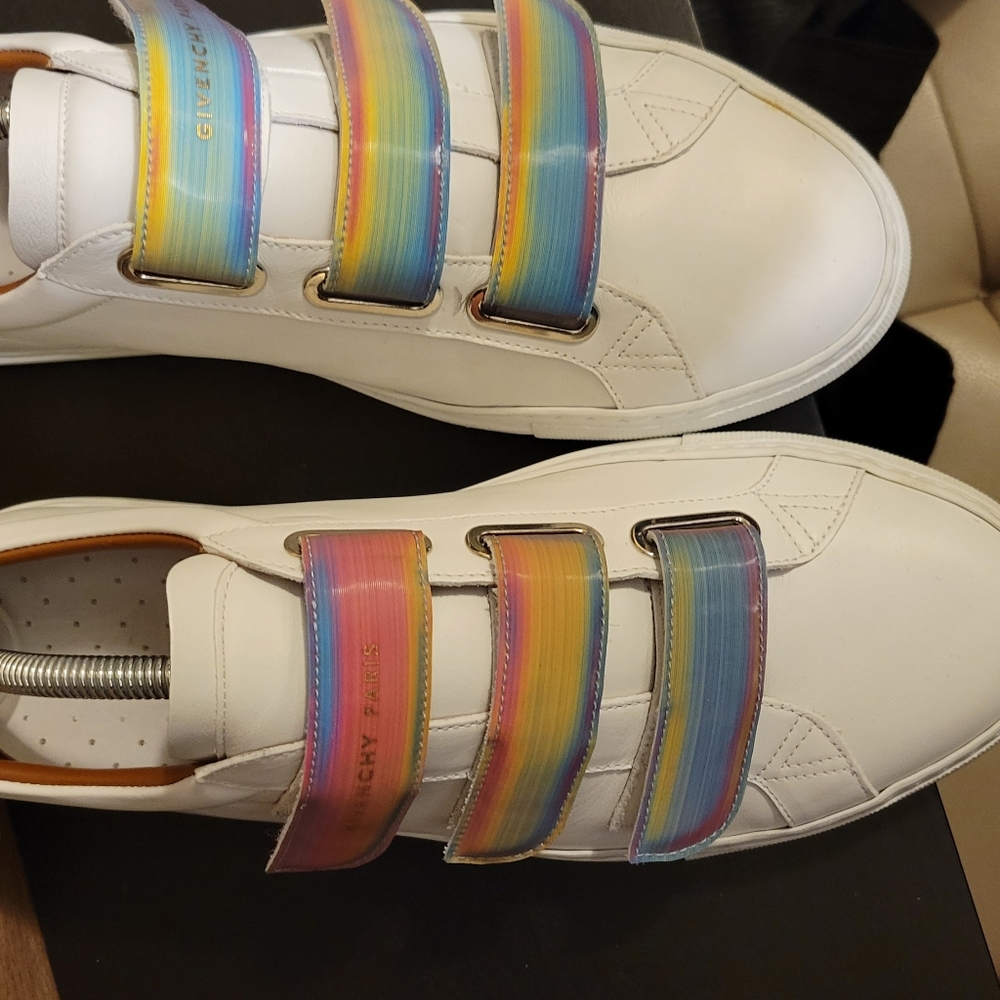 Givenchy White Sneakers with flourescent strips